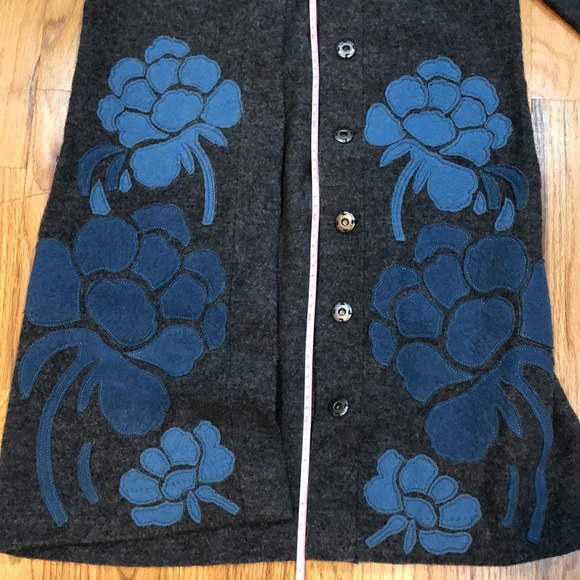 Anthropologie blue & grey merino wool snap jacket - Picture 9 of 14